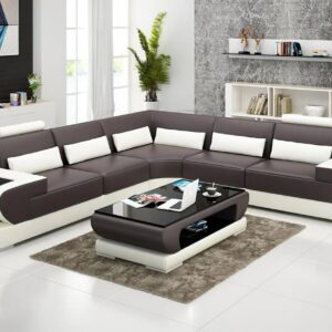 Taxzek L-Shape Sectional Wooden Sofa Set With Storage Handles (?0.85D X 2.5W X 0.8H Meters, Black)