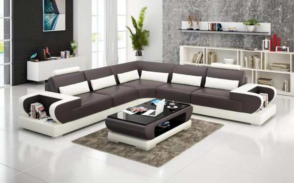 Taxzek L-Shape Sectional Wooden Sofa Set With Storage Handles (?0.85D X 2.5W X 0.8H Meters, Black)