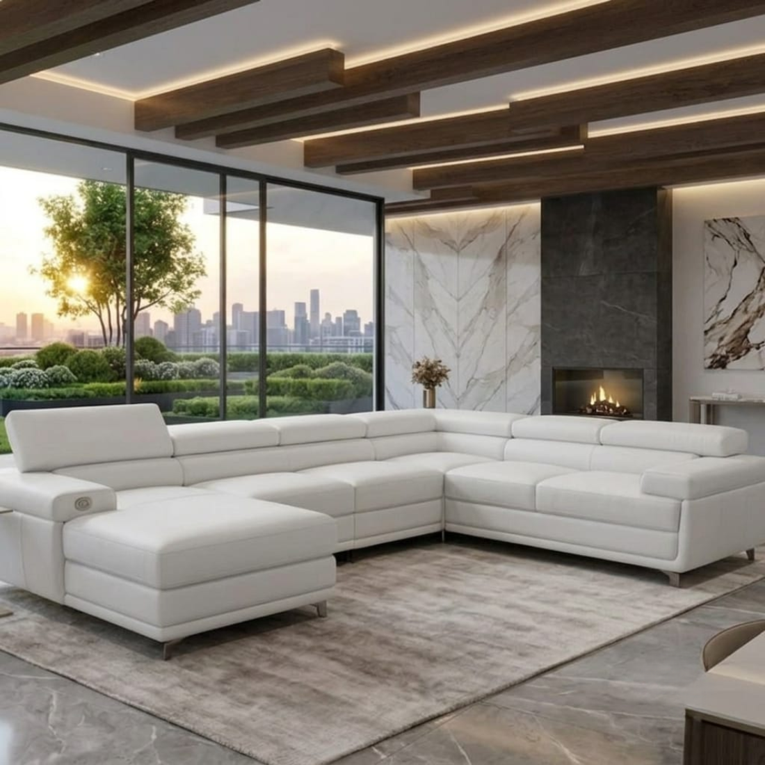 taxzek modern l shaped sectional sofa, egg white leather, adjustable headrests, strong ss legs six seater sofa for living room, office, guest room taxzek modern l shaped sectional sofa, egg white leather, adjustable headrests, strong ss legs six seater sofa for living room, office, guest room
