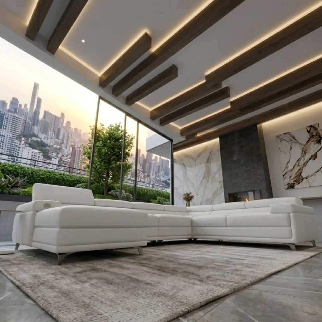taxzek modern l shaped sectional sofa, egg white leather, adjustable headrests, strong ss legs six seater sofa for living room, office, guest room taxzek modern l shaped sectional sofa, egg white leather, adjustable headrests, strong ss legs six seater sofa for living room, office, guest room