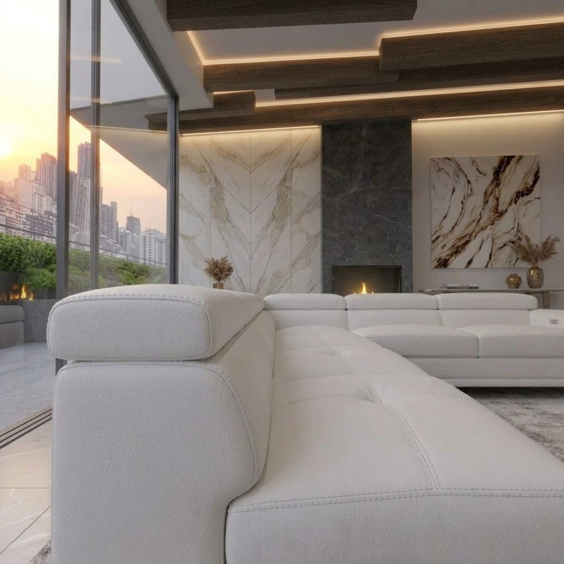 taxzek modern l shaped sectional sofa, egg white leather, adjustable headrests, strong ss legs six seater sofa for living room, office, guest room taxzek modern l shaped sectional sofa, egg white leather, adjustable headrests, strong ss legs six seater sofa for living room, office, guest room