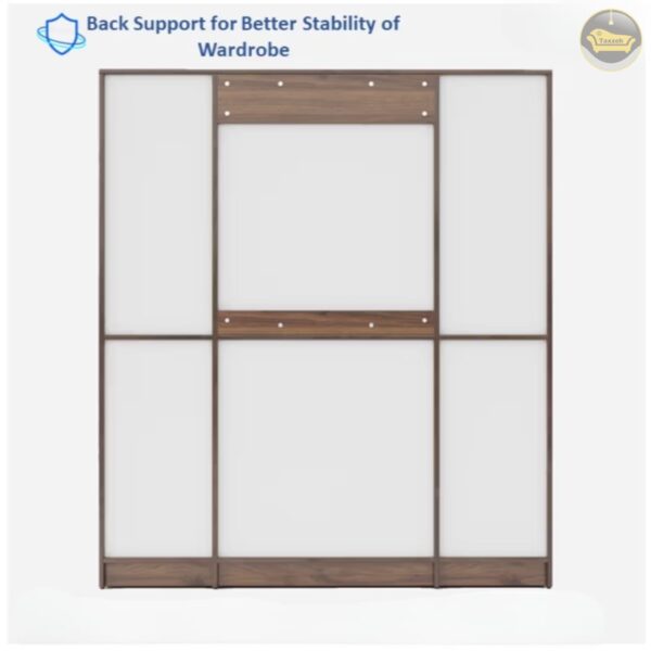 Taxzek Wardrobe | 1 Year Warranty | Engineered Wood Almirah, Cupboard for Clothes Storage | 4 Door,1 Mirror, 1 Drawer, 1 Hanging Space | Gingham - Columbian Walnut - Image 3