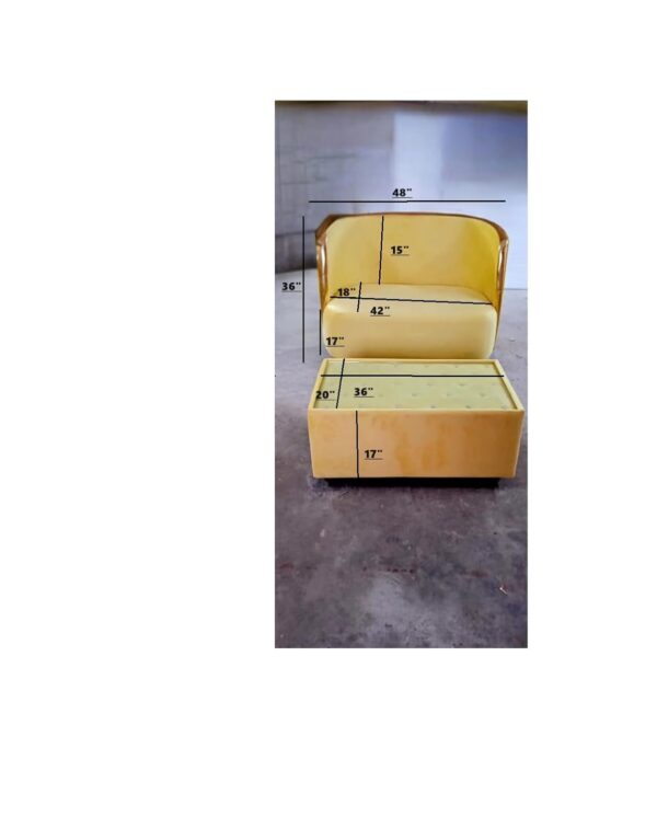 Taxzek 2 Seater Sofa for Living Room, Yellow + Brown, with Throw Pillow and Centre Table - Image 5
