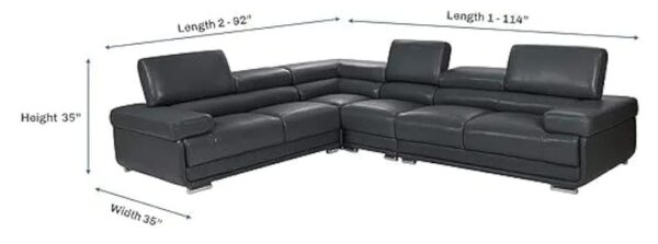 Taxzek 6-Seater Sectional, L-Shaped Multifucntional Both LHS and RHS Sofa,Adjustable Headrest, backrest-Armrest Sofa for Living Room, Office,Light Grey - Image 3