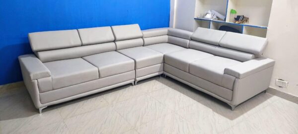Taxzek 6-Seater Sectional, L-Shaped Multifucntional Both LHS and RHS Sofa,Adjustable Headrest, backrest-Armrest Sofa for Living Room, Office,Light Grey - Image 6