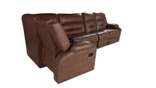 Taxzek Multifunctional LHS and RHS 6 Seater Recliner Sofa, Brown Leather, Cup Holder Without Centre Table for Living Room, Office Drawing Room - Image 5