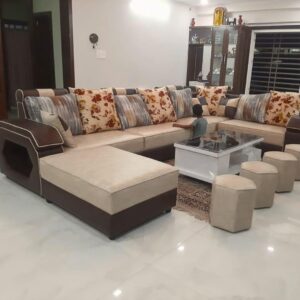 Taxzek Brown sectional with 14 Seater Luxury Living Room Sofa Set - Sofa, Loveseat, Chaise Lounge, Sectional Couches, with Storage Armrest, Ottomans