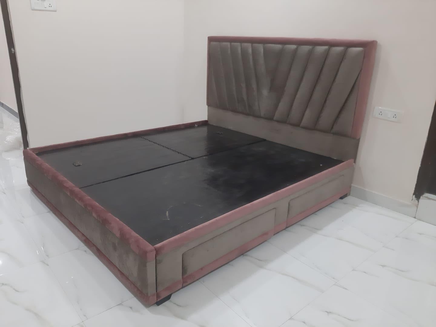 Taxzek King Size Bed Frame with 10" Soft Matress + 1 Side Table,Headboard and Footboard, with 2 Storage Drawers - Image 2