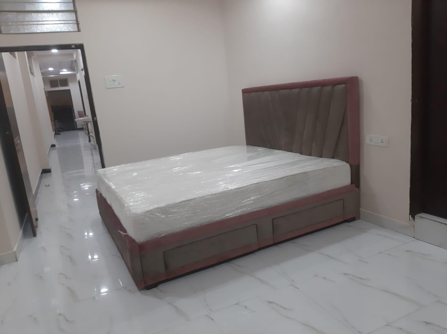 Taxzek King Size Bed Frame with 10" Soft Matress + 1 Side Table,Headboard and Footboard, with 2 Storage Drawers - Image 3