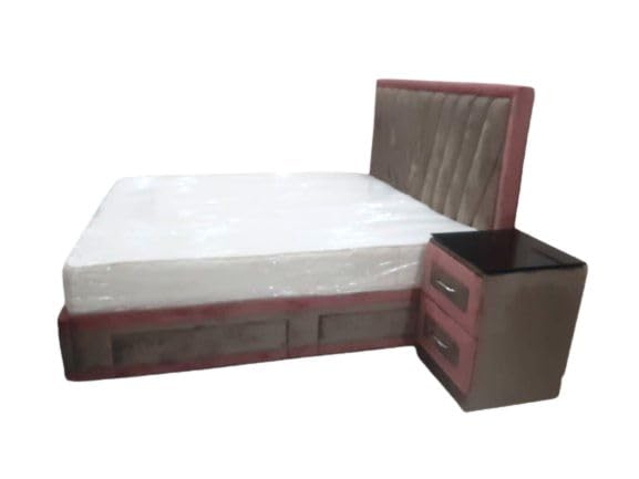 Taxzek King Size Bed Frame with 10" Soft Matress + 1 Side Table,Headboard and Footboard, with 2 Storage Drawers - Image 4