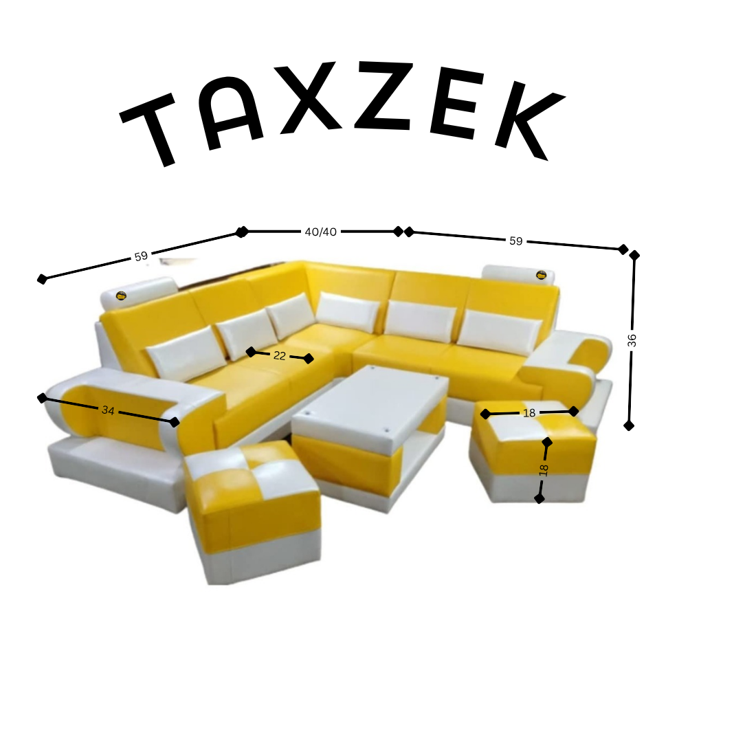 taxzek l shape sectional wooden sofa set with storage handles (lemon yellow) 7 seater taxzek l shape sectional wooden sofa set with storage handles (lemon yellow) 7 seater