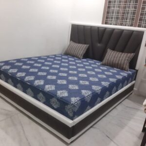 Taxzet Velvet Covered King Size Bed with Mattress(6/6.5 fts) (coffie)