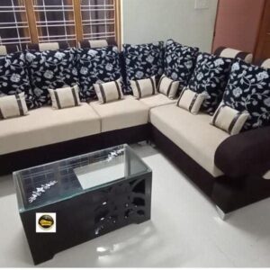 Taxzek Telephone Model Living Room 7 Seater Sofa Set Large Size (Fabric) (Chocolate Brown)