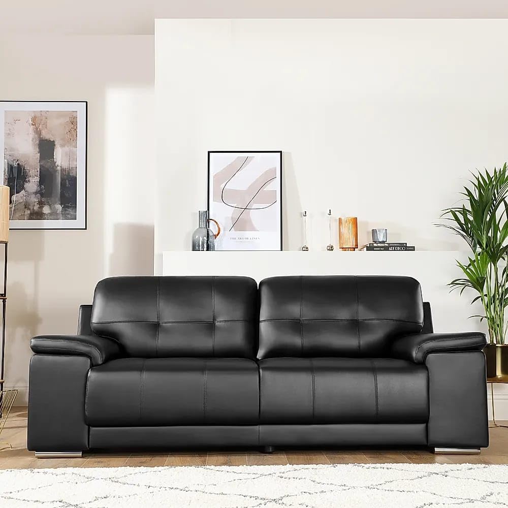 Taxzek Beige Upholstered Sofa Set with Cushions, 3-Seater and 2-Seater (Black) - Image 3