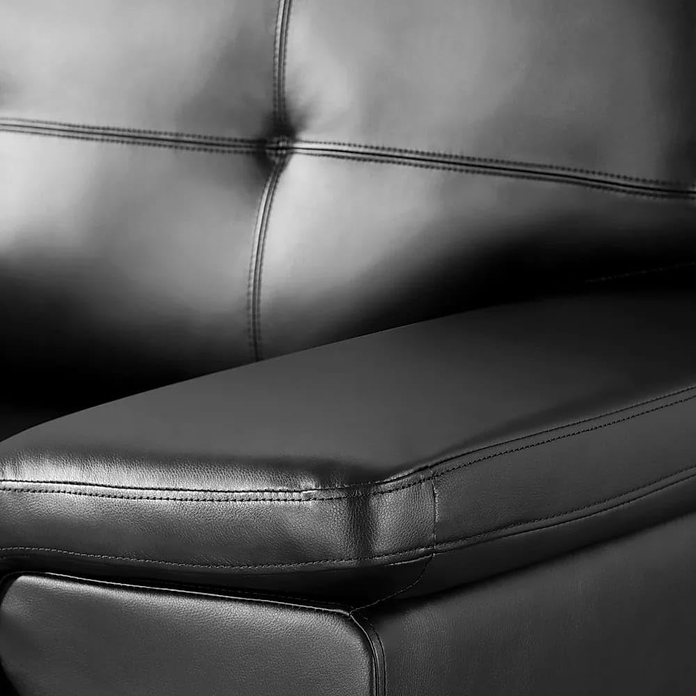 Taxzek Beige Upholstered Sofa Set with Cushions, 3-Seater and 2-Seater (Black) - Image 5