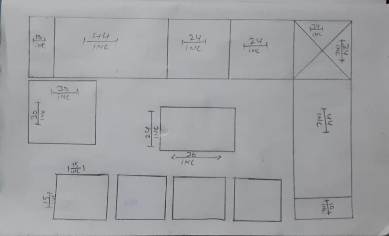 Taxzek Pine Wood Body Sectional 8 Seater Sofa-Lounger with Throw Pillow+Center Table (300D x 60W x 60H Centimeters, White) (Blue) - Image 2