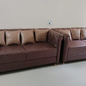 Taxzek 6 Seater Sofa with Throw Pillows,Rectangular Sofa,Corner New Sofa Set (Brown)