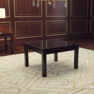 TAXZEK Modern Glass Top Coffee Table with Black Polished Base, Contemporary Living Room Furniture.