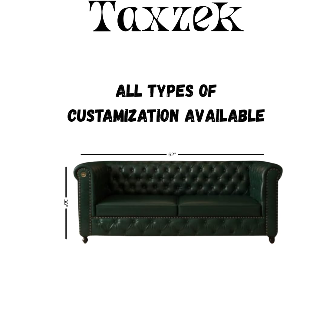 taxzek luxury chesterfield sofa, green leather, tufted button design, rolled arms, nailhead trim, wooden legs, classic living room furniture. taxzek luxury chesterfield sofa, green leather, tufted button design, rolled arms, nailhead trim, wooden legs, classic living room furniture.