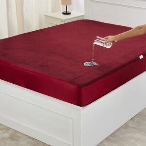 TAXZEK Water Resistant Polyester, Mattress Protector, King Bed Size (78x72 inch), Beetroot