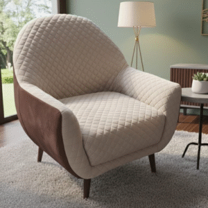 TAXZEK Modern Chair, Luxury Design, Quilted Upholstery, Wooden Legs, Perfect for Living Room.