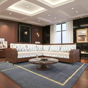 luxury l shaped sectional sofa| carved wood furniture| modern living room couch with decorative pillows
