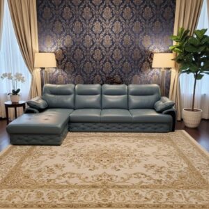 sectional sofa with chaise | grey leather | modern living room furniture.