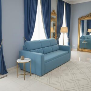modern 3 seater sofa | light blue upholstered couch for living room.
