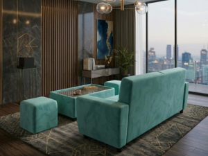 velvet sofa set with coffee table and 2 ottomans, teal, modern living room furniture, 4 piece set velvet sofa set with coffee table and 2 ottomans, teal, modern living room furniture, 4 piece set