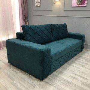 teal fabric 2 seater sofa with diamond quilted design | includes cushions, living room, upholstered seating, modern style, tufted detailing